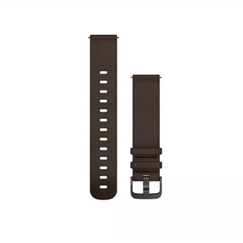 Garmin Quick Release Bands (20 mm) tamsiai rudos odos, sidabrinė apkaustai