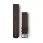 Garmin Quick Release Bands (20 mm) tamsiai rudos odos, sidabrinė apkaustai