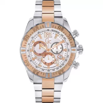 GC vyriškas Y02006G1 šveicariškas kvarcinis chronografas - 45mm nerūdijančio plieno korpusas, juodas ciferblatas