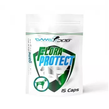 GDO GAME DOG Flora Protect Probiotinis papildas šunims ir katėms, 15 kapsulių, palaiko žarnyno mikroflorą, mikroinkapsuliuoti probiotikai, 1 mlrd. KSV vienoje kapsulėje, su prebiotikais ir sviesto rūgštimi
