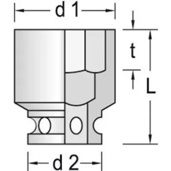 GEDORE 3/4 inch pavaros 30 mm šešiakampis smūginis lizdas, 6 taškų, DIN 3129 6282550