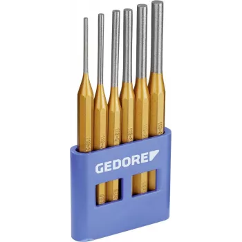 GEDORE 6 dalių kaiščių išmušimo rinkinys su PVC laikikliu, DIN 6450, chromo vanadžio plienas, mėlynuotas 8757670