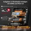 GEEKOM AX8 MAX Mini PC, Intel Core i7-12650H, 16GB DDR5, 512GB SSD, Windows 11 Pro, sidabrinis