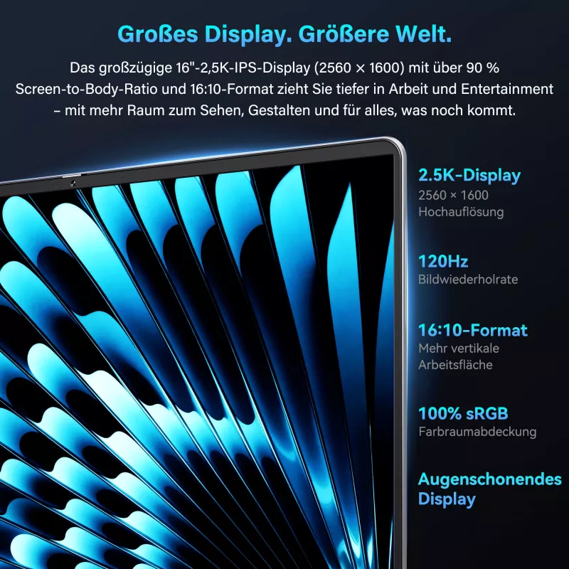 GEEKOM GEEKBOOK X16 PRO (sidabrinė, Intel Core Ultra 5 125H, Intel Arc Graphics, 32 GB LPDDR5, 1 TB SSD, Windows 11 Pro)