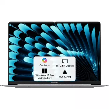 GEEKOM GEEKBOOK X16 PRO (sidabrinė, Intel Core Ultra 5 125H, Intel Arc Graphics, 32 GB LPDDR5, 1 TB SSD, Windows 11 Pro)