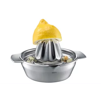 GEFU citrusinių vaisių sulčiaspaudė LEMON elektrinis citrusinių presas 100 W šlifuotas nerūdijantis plienas