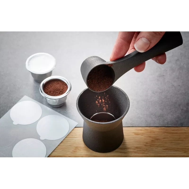 GEFU CONSCIO 8 dalių Nespresso kavos puodelių rinkinys su lėkštutėmis, porcelianas, 180 ml, baltas
