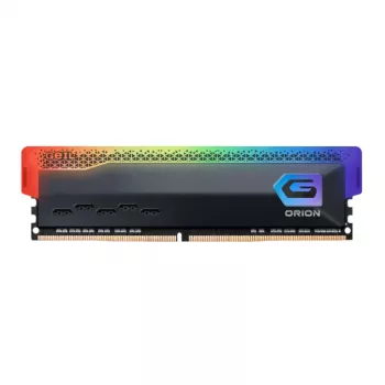 GEIL 16GB DDR4 3600MHz UDIMM RGB atminties modulis, CL18, PC4-28800, Orion RGB serija, juodas šilumos sklaidytuvas