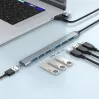 Gembird 7 prievadų USB 3.2 Gen 2 šakotuvas - 6x USB-A 2.0 + 1x USB-A 3.2, sidabrinis