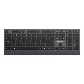Gembird KB-MCH-06 plonas laidinis multimedijos klaviatūra su Type-C adapteriu, JAV išdėstymas, juoda