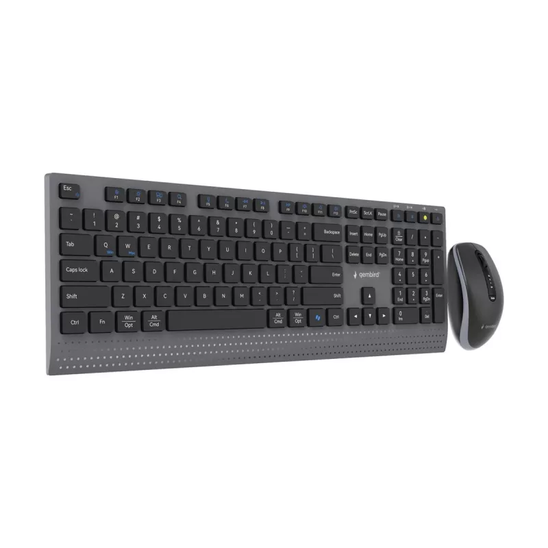Gembird KBS-WPS-02 dviejų režimų plonas belaidis stalinis rinkinys, 2.4GHz + Bluetooth, US išdėstymas (klaviatūra ir pelė)