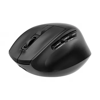 Gembird MUSW3-9B-01 trijų režimų belaidė ergonominė pelė (2.4 GHz + Bluetooth + USB-C), 2400 DPI, 9 mygtukai, juoda
