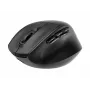 Gembird MUSW3-9B-01 trijų režimų belaidė ergonominė pelė (2.4 GHz + Bluetooth + USB-C), 2400 DPI, 9 mygtukai, juoda