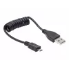 Gembird USB 2.0 laidas USB-A į Micro-USB-B 0,6m juodas spiralinis