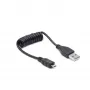 Gembird USB 2.0 laidas USB-A į Micro-USB-B 0,6m juodas spiralinis