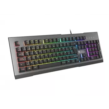 GENESIS Rhod 500 RGB žaidimų klaviatūra - membraninė, ispaniška QWERTY, juoda/pilka