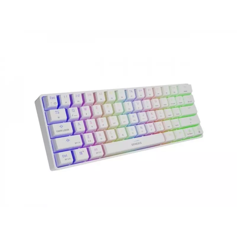 Genesis THOR 660 RGB Gaming Keyboard, US Layout, White, Wireless/Wired, Gateron Red Switch