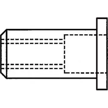 GESIPA akloji kniedžių veržlė M10 x 12 x 17,5 mm, plieninė cinkuota, plokščia galvutė, suėmimas 0,25–3,5 mm, 100 vnt. pakuotė (1433709)