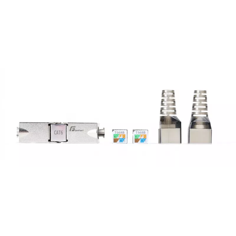 GETFORT 58459 Cat.6 UTP belaidis RJ45 Keystone Jack, baltas
