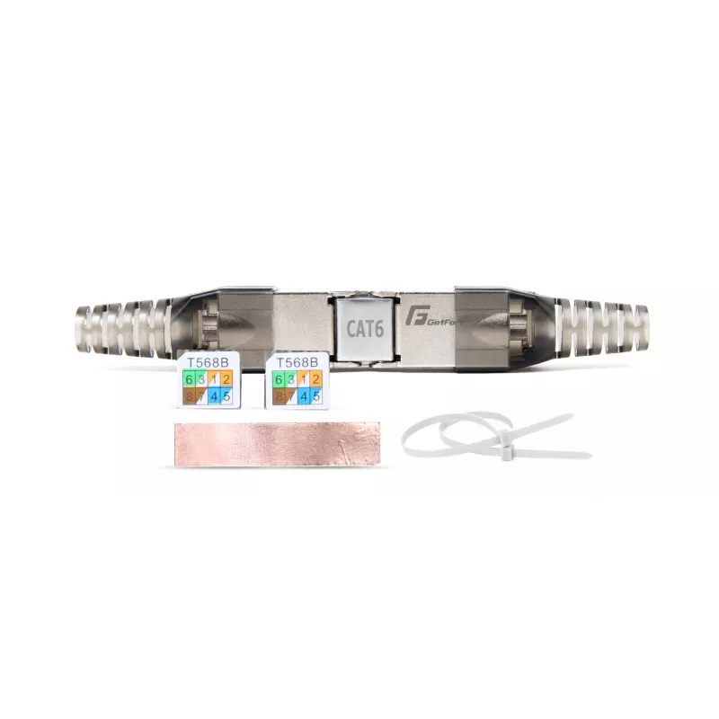 GETFORT 58459 Cat.6 UTP belaidis RJ45 Keystone Jack, baltas
