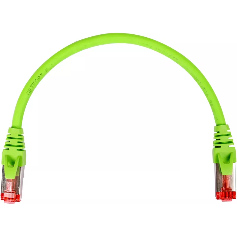 GETFORT Cat.6A S/FTP LSOH pataisos kabelis 0.25m žalias