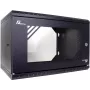 GETFORT ECO v3 19 colių 6U sieninis spintos stovas su grūdinto stiklo durimis, 520x450 mm, juodos spalvos
