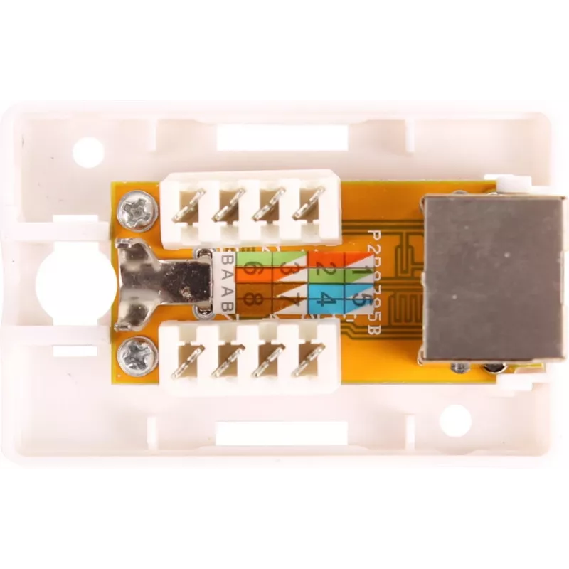 GETFORT GF-1G6FTP ekranuotas paviršinio montavimo RJ45 lizdas, Cat.6, 1 prievadas, baltas