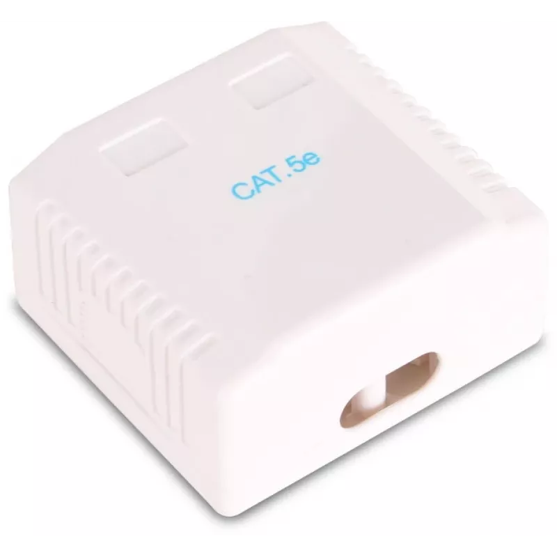 GETFORT GF-2G5EFTP Ekranuotas paviršinis RJ45 lizdas, 2 prievadai, Cat.5e, baltas