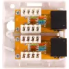 GETFORT GF-2G5EUTP Sieninis dvigubas RJ45 Cat.5e UTP tinklo lizdas, baltas