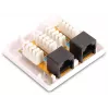 GETFORT GF-2G5EUTP Sieninis dvigubas RJ45 Cat.5e UTP tinklo lizdas, baltas