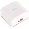 GETFORT GF-2G5EUTP Sieninis dvigubas RJ45 Cat.5e UTP tinklo lizdas, baltas