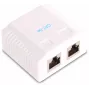 GETFORT GF-2G5EUTP Sieninis dvigubas RJ45 Cat.5e UTP tinklo lizdas, baltas