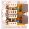 GETFORT GF-2G6FTP ekranuotas paviršinio montavimo tinklo lizdas, 2x RJ45, Cat6 FTP, baltas