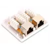 GETFORT GF-2G6FTP ekranuotas paviršinio montavimo tinklo lizdas, 2x RJ45, Cat6 FTP, baltas