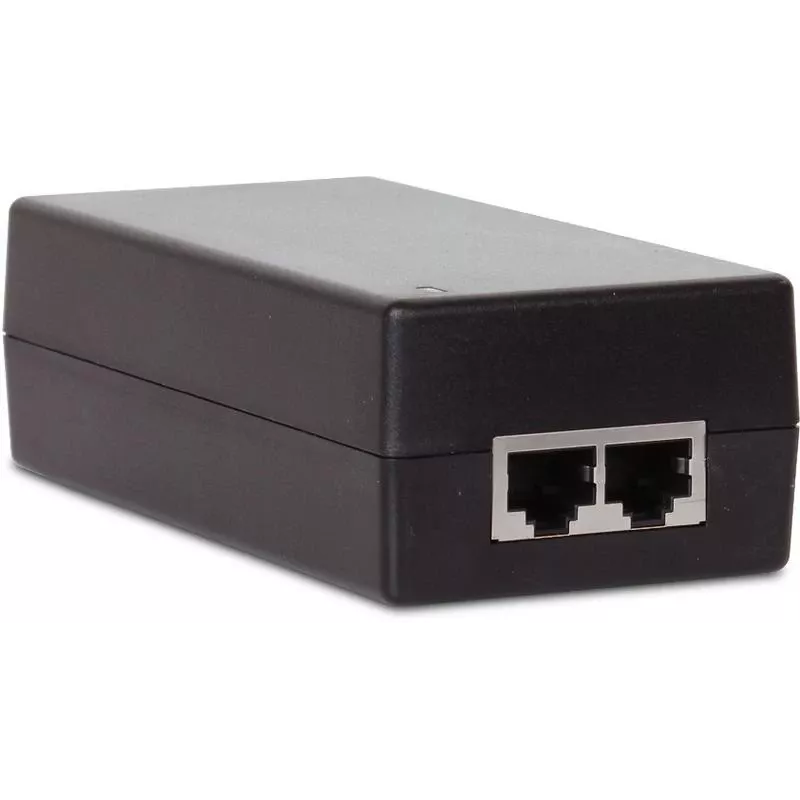 GETFORT GF-48D1000 48W pasyvus PoE injektorius adapteris, 100-240V AC į 48V DC, 10/100 Mbps, 2x RJ45, suderinamas su IEEE 802.3af/at