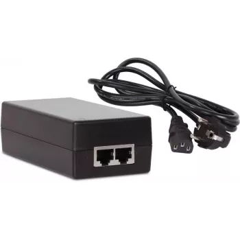 GETFORT GF-48D1000 48W pasyvus PoE injektorius adapteris, 100-240V AC į 48V DC, 10/100 Mbps, 2x RJ45, suderinamas su IEEE 802.3af/at