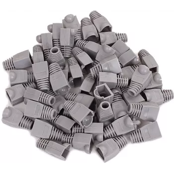 GETFORT GF-OS-RJ45-50 pilki RJ45 jungčių gaubteliai, 50 vnt., įtempimo mažinimas Ethernet kabeliams