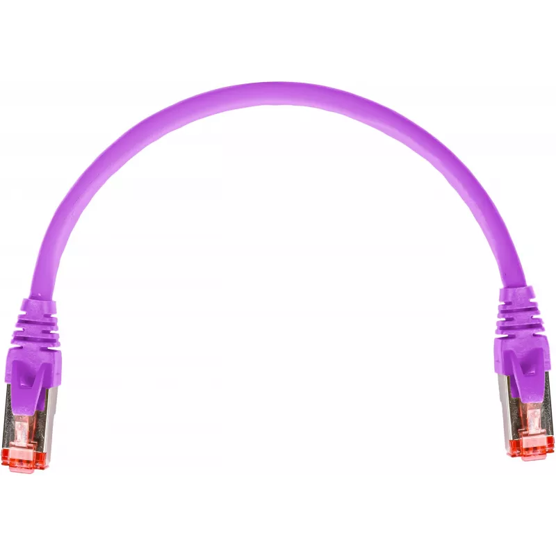 GETFORT GF-PC6ASFTP-0.25V Cat.6A S/FTP LSOH pataisos kabelis 0.25m violetinis
