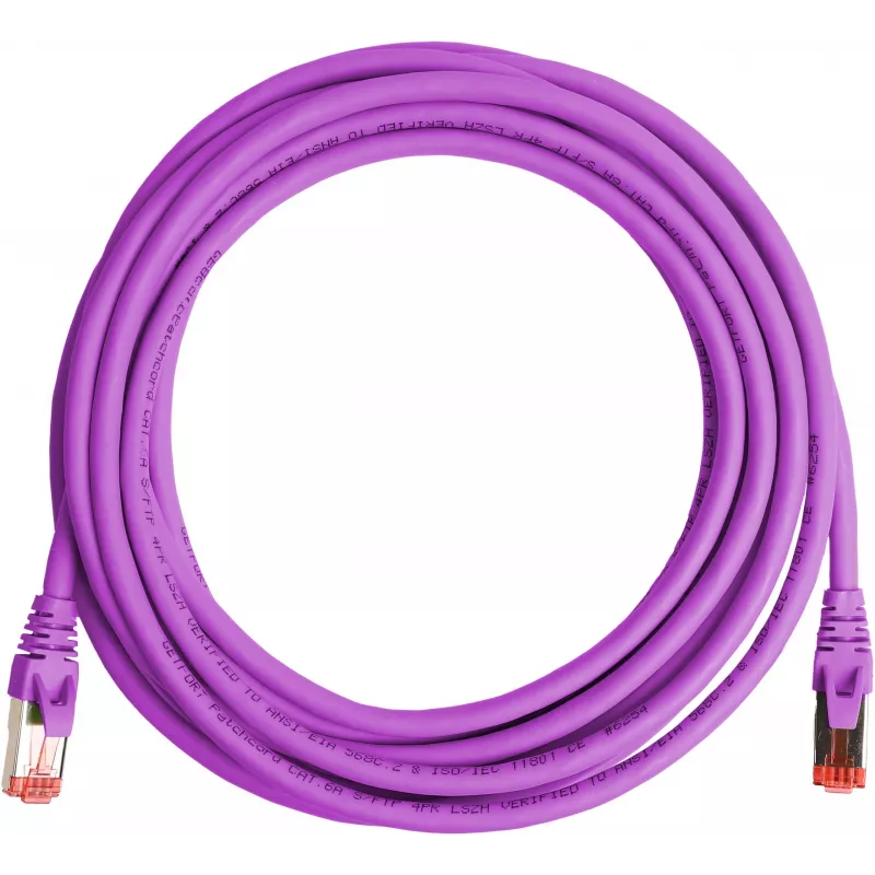 GETFORT Cat.6A S/FTP LSOH pataisos kabelis 3m violetinis