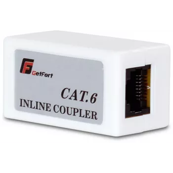 GETFORT RJ45 Cat.6 UTP Inline mova moteriška į moterišką juoda