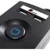 GETFORT įtampos apsaugos ilgintuvas 5P-1.5M-B-USB, 5 lizdų, 2 USB, 1,5 m, juodas