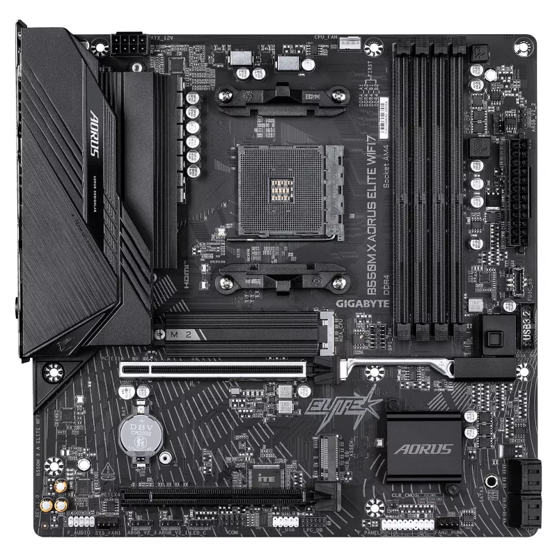 Gigabyte B550M X AORUS ELITE WIFI7 Micro-ATX motininė plokštė (AM4, DDR4, 2x M.2, Wi-Fi 7)