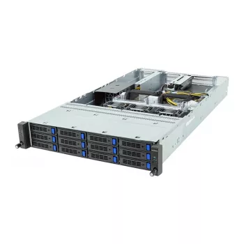 Gigabyte R243-EG0-AAL1 2U stelažinis serverio barebone, vienas SP6, AMD EPYC 8004, 12x DDR5, 12x 3,5 inch karštai keičiami, 2x 10GbE, redundantinis 850W