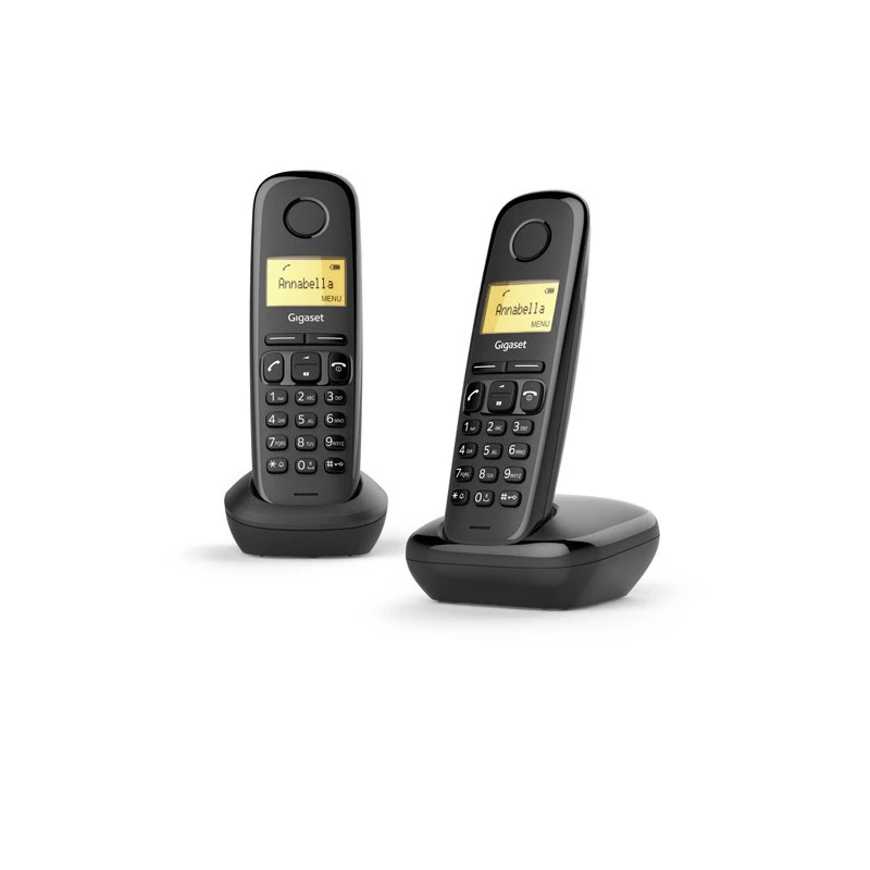 Gigaset A170 Duo juodas DECT belaidis telefonas su atsakikliu, 2 rageliais, ECO DECT