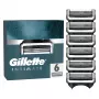 Gillette Intimate Razor Blade Refills, 6 kasetės, juodos, vyriškų gaktos plaukų skutimui