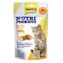 GimCat Nutri Pockets with Cheese 60g – Traškūs kačių skanėstai su kreminiu sūrio įdaru, praturtinti vitaminais ir taurinu