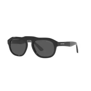 GIORGIO ARMANI MAN AR8173-500187 Stačiakampiai Akiniai nuo Saulės Juodi/Pilki 52mm