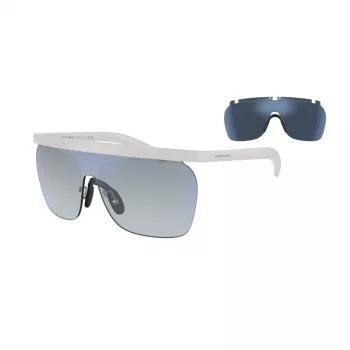 Vyriški akiniai nuo saulės Giorgio Armani AR8169-5344D6, kvadratinis rėmelis, permatomi pilki, tamsiai pilki, UV400