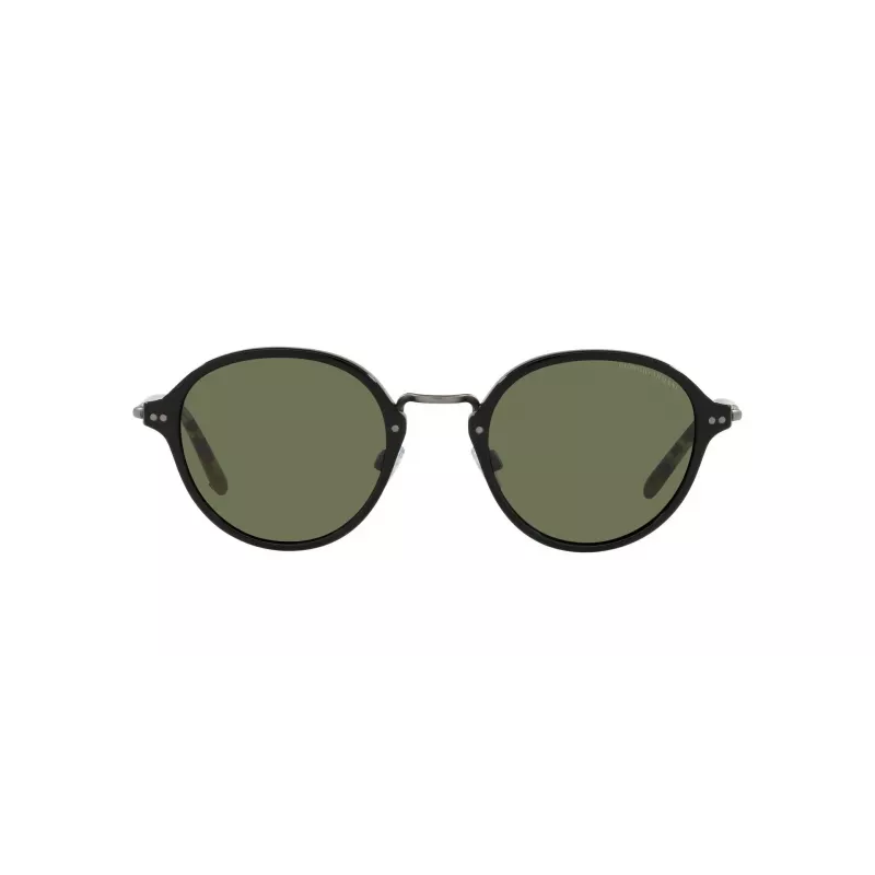 GIORGIO ARMANI Moteriški akiniai nuo saulės AR8139-500131 Juodas acetatinis kvadratinis rėmas Pilki lęšiai 51mm