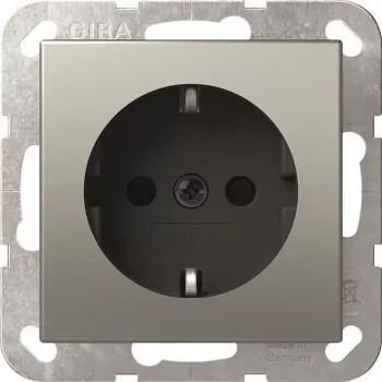 Gira 4188600 SCHUKO System 55 nerūdijančio plieno lizdo įdėklas